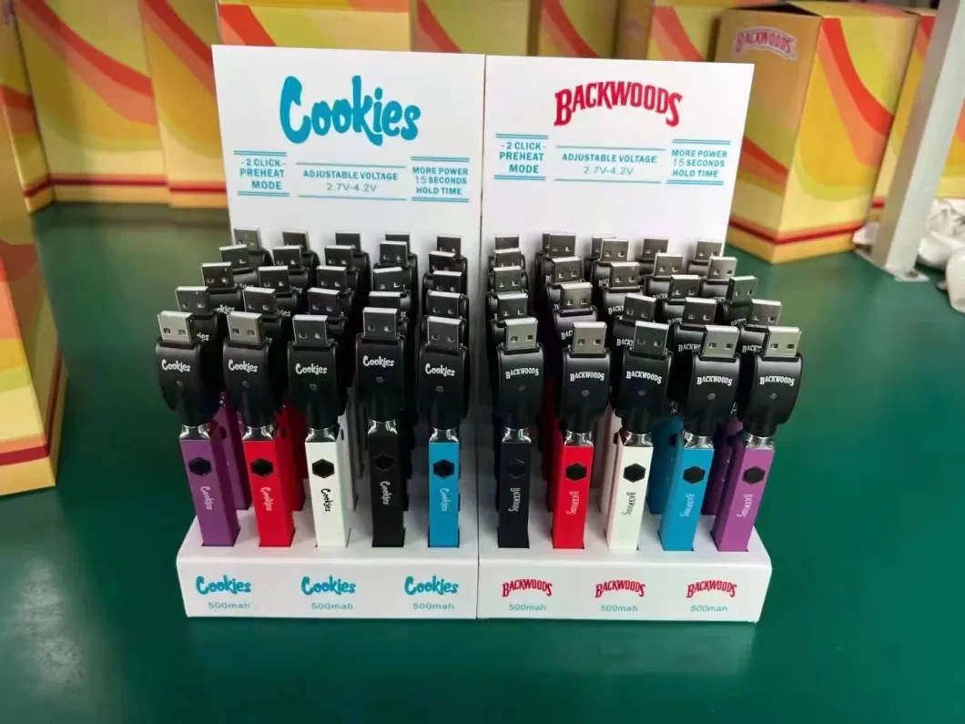 Wholesale Ooze Backwoods Cookies Law Pre Heat VV Variable Voltage USB Charger Vape Pen 510 Thread Twist Battery with Packaging Boxes