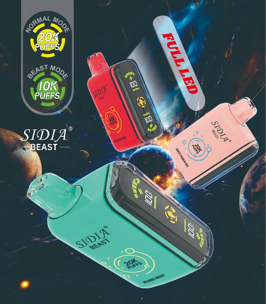 Wholesale USA Vaper Sida 20K 20000 Puffs Display Screen Ecig Electronic Cigarettes Disposable Vape