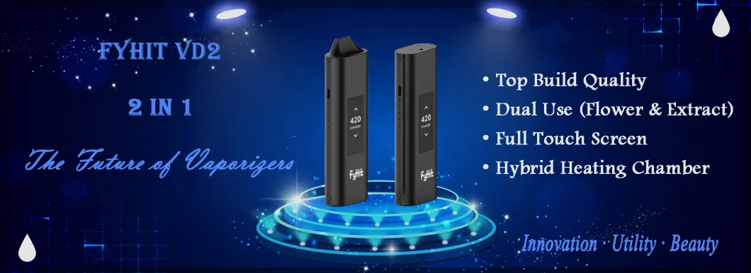 Custom Logo Vaporizer Fyhit Vd2 Smart Dry Herb Vaporizer Black Vaporizer