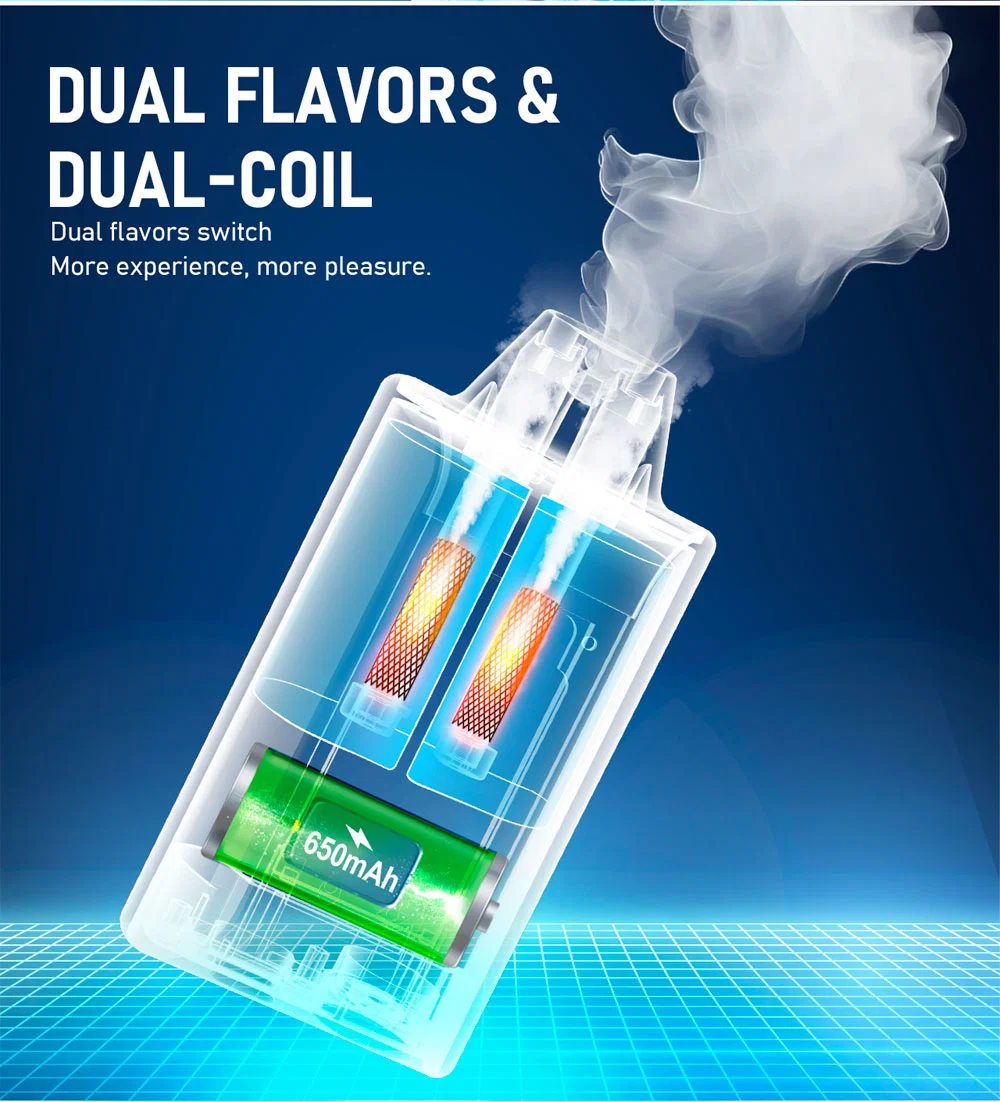 Double Flavor Disposable Vape Me Flavors Air Flow Control New Arrival Fibie 15000 Puff Fruit Flavors Disposable 2 in 1 Vape