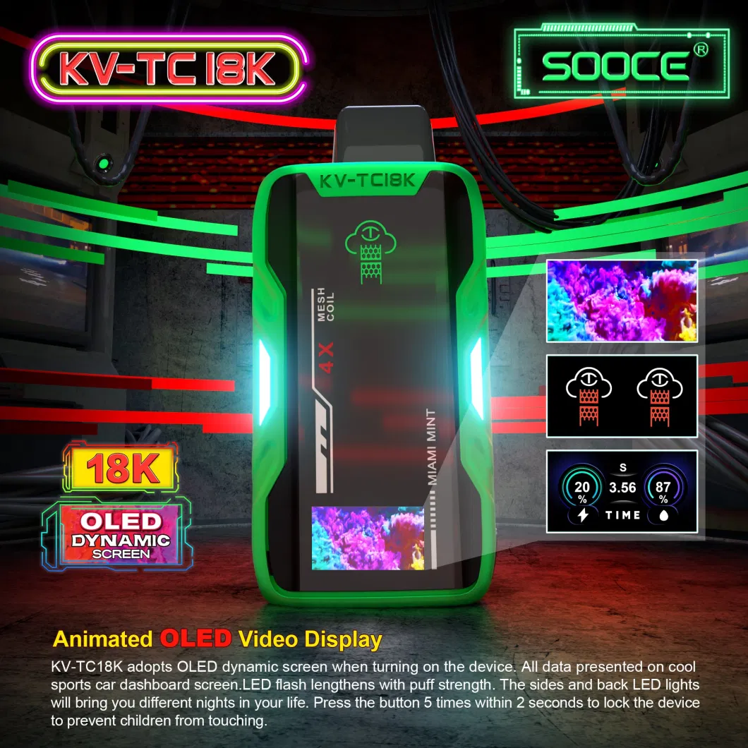 Discover Vaping Excellence with The Sooce Kv-Tc18K 18000puffs