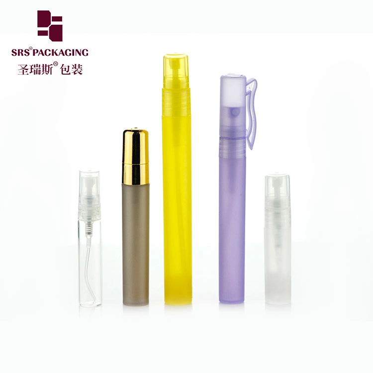 5ml 8ml 10ml Empty Plastic Fine Mist Mini Pocket Card Spray Bottle Twist Pump Teeth Whitening Cosmetic Eyeliner Lip Gloss Atomizers Perfume Pen with Clip Cap