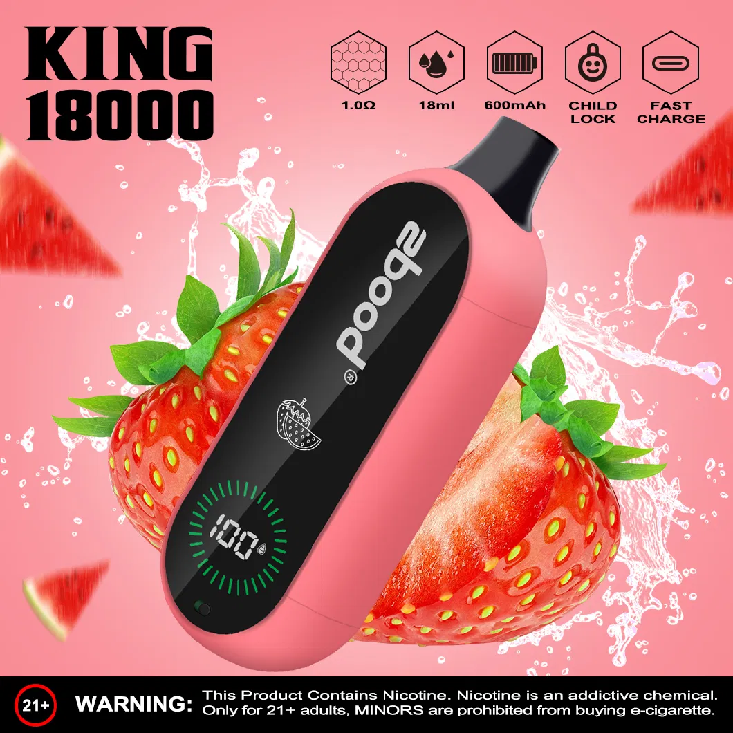 Zbood King 18000 Puff Zbood PCR Material Elf Box Flavor RGB LED Bar 1500/1600/1800/2000 Unik Lion Spinner Disposable Vape Disposable Vape