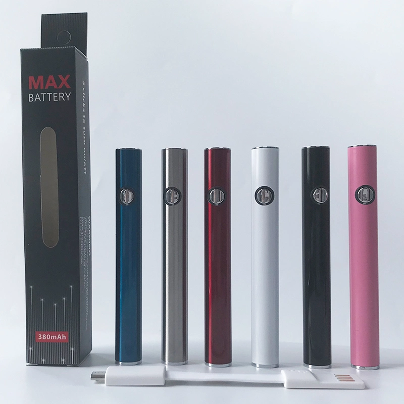 Max Battery 380mAh Variable Voltage Preheating Batteries Bottom Charge with USB Charger 510 Thread Vape Pen Battery