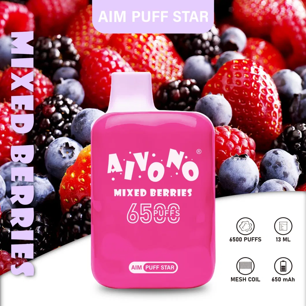 Shenzhen Aivono Wholesale Factory Star Puff Disposable Vape 6500 Puffs Aim Puff Lost Star Mary E Cigarette Wholesale I Vape Puff Bar Plus Vape