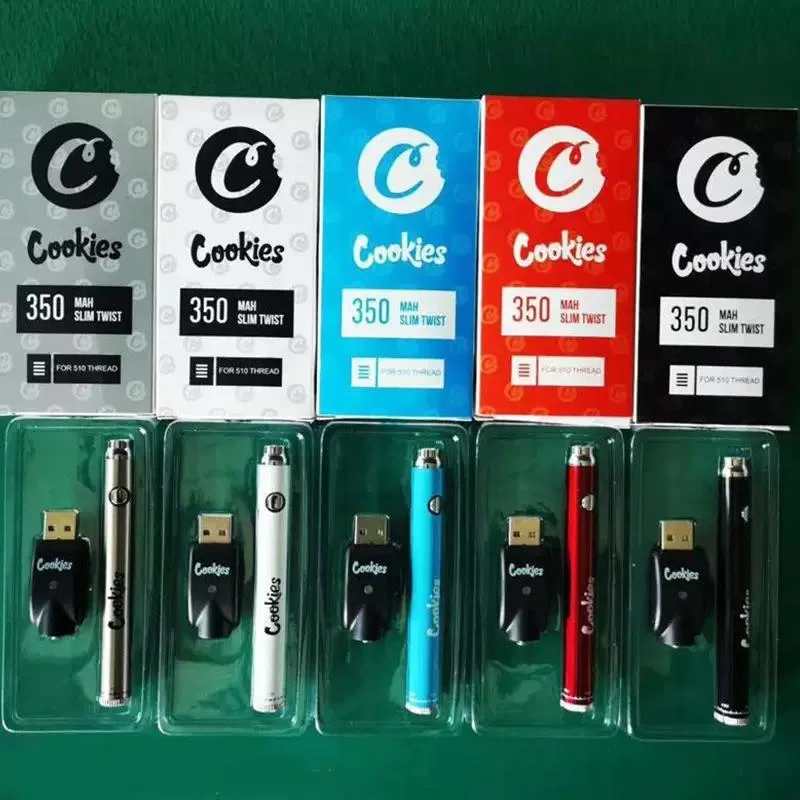 Vape Pen Cookies Twist 510 Battery for Wax Oil Th205 Tpk Cartridge 900mAh Variable Voltage 510 Battery