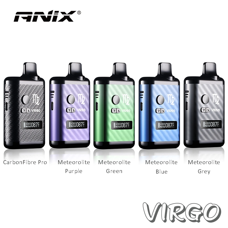 New Design Virgo Heating Device 1300mAh Battery Display Screen Heating Short-Circuit Low Voltage Ecig Dry Herb Vaporizer