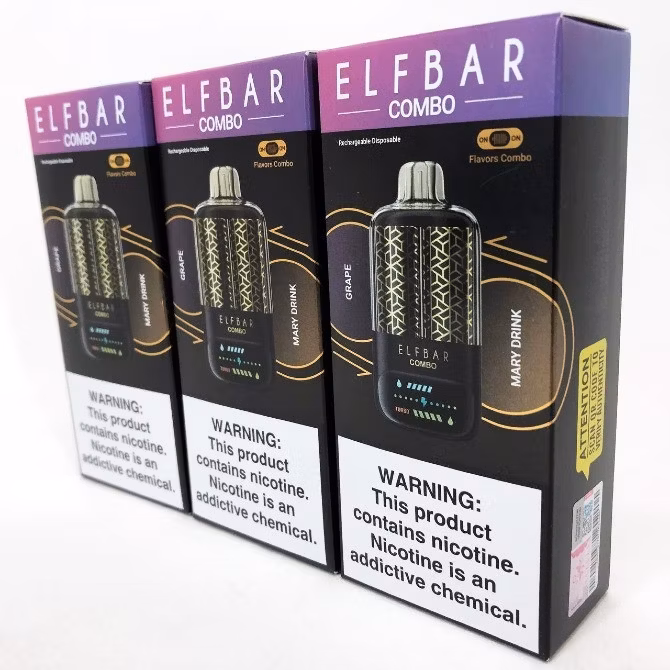 Wholesale Elfbar Combo Vape Disposable Pod Pen Crystal R and M Waka Puffbar20000 25000 Puffs E Cig Elf Bar Kit
