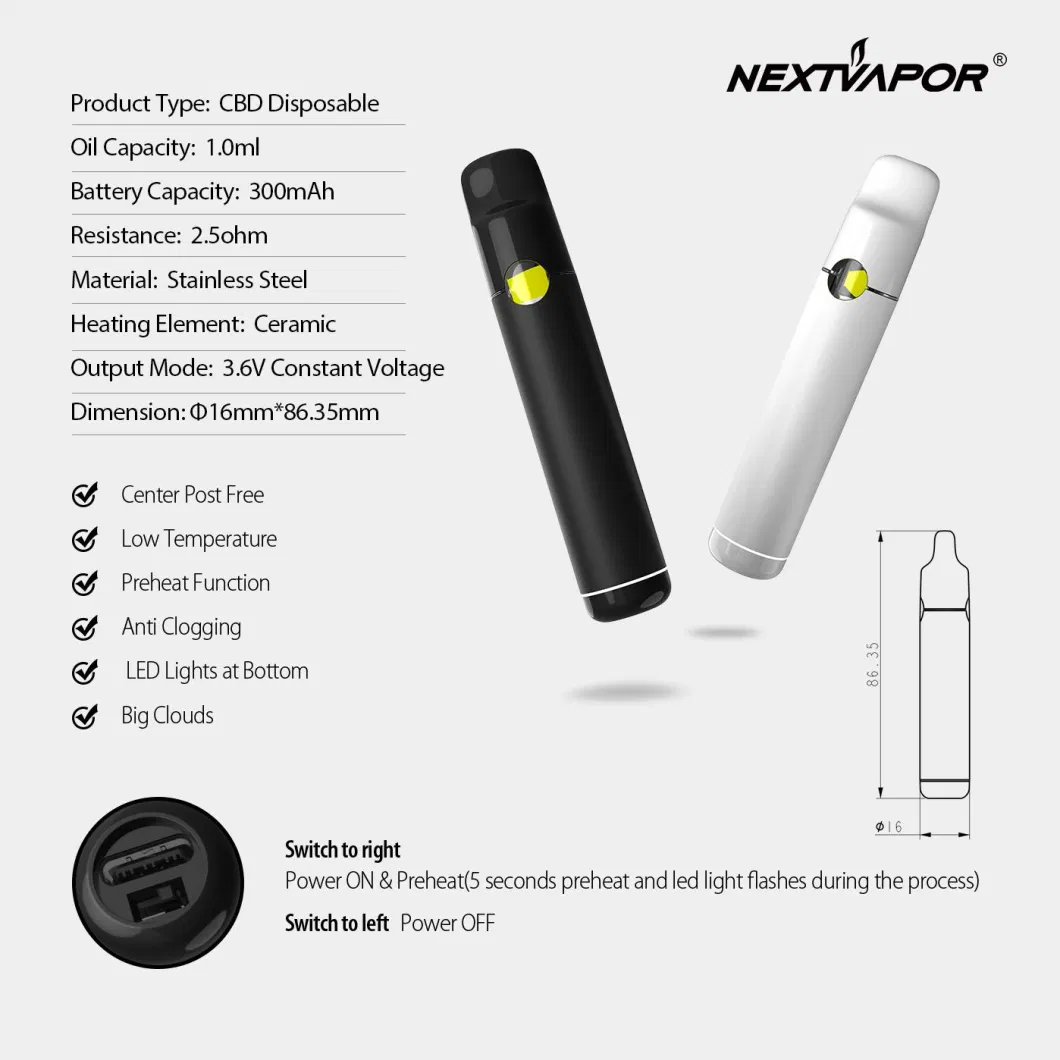 Nextvapor 1g 2g Live Resin Rosin Thick Oil Low Temperature Empty Ceramic Disposable Vape Pen Cartridge All-in-One Vaporizer Original Factory Manufacturer