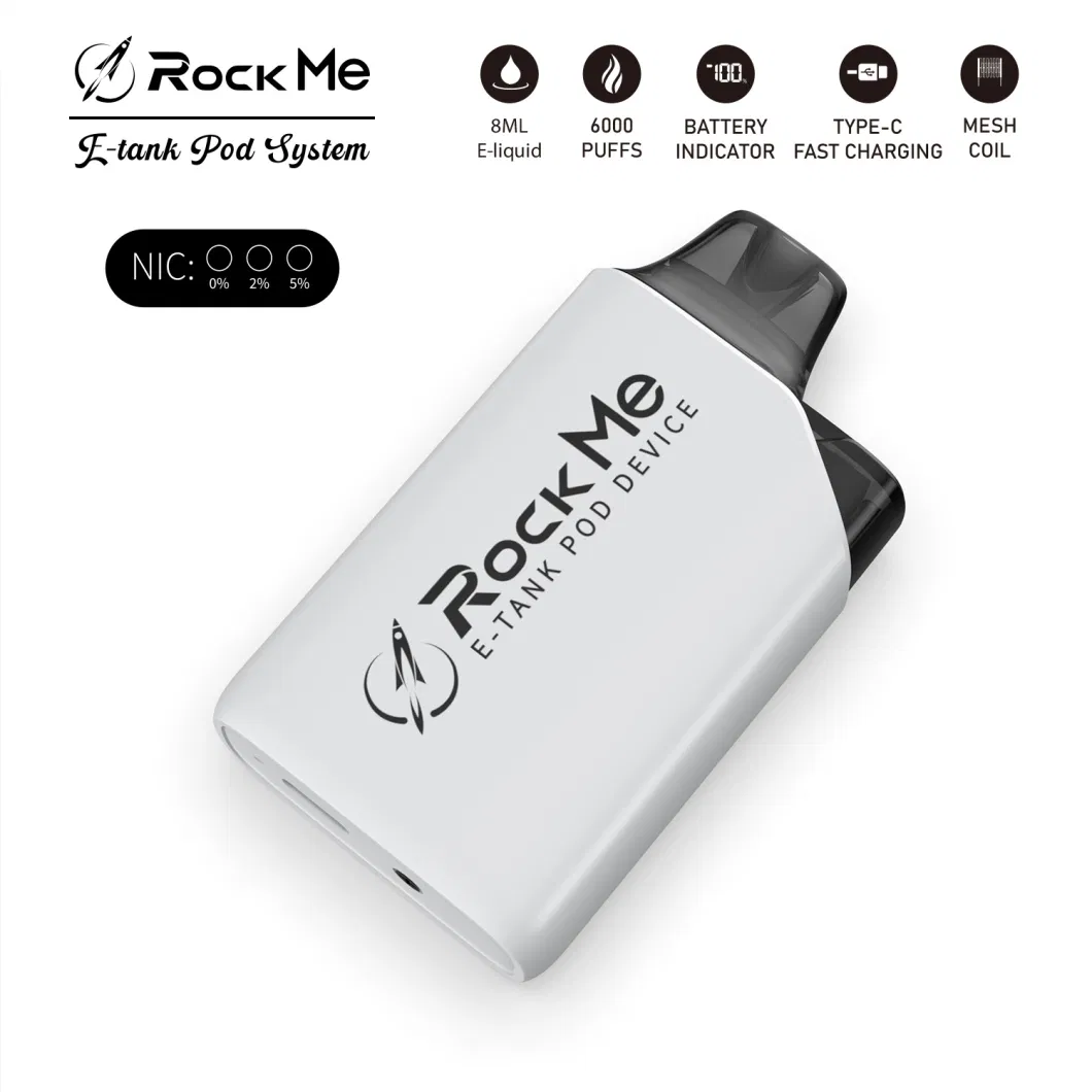 High Quality Atomizer Rock Me E-Tank Device Pod System 600mAh Battery Rechargeable Vaporizer