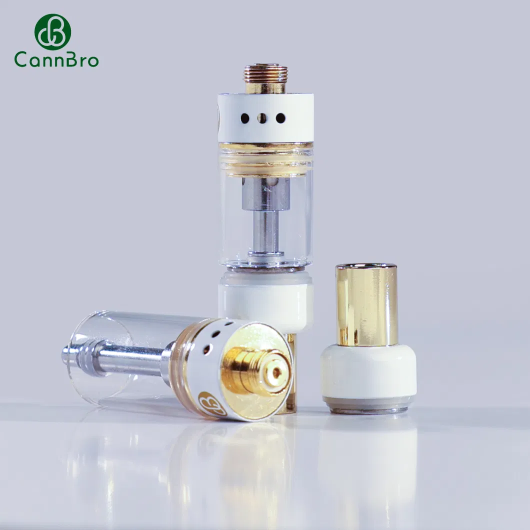 Cannbro 510 Thread West Coast Cure Empty 1ml 2ml Thick Oil Brass Knuckle Metal Tip Full Ceramic Coil Empty Vaporizer Atomizer Vaping Pen Cartridges