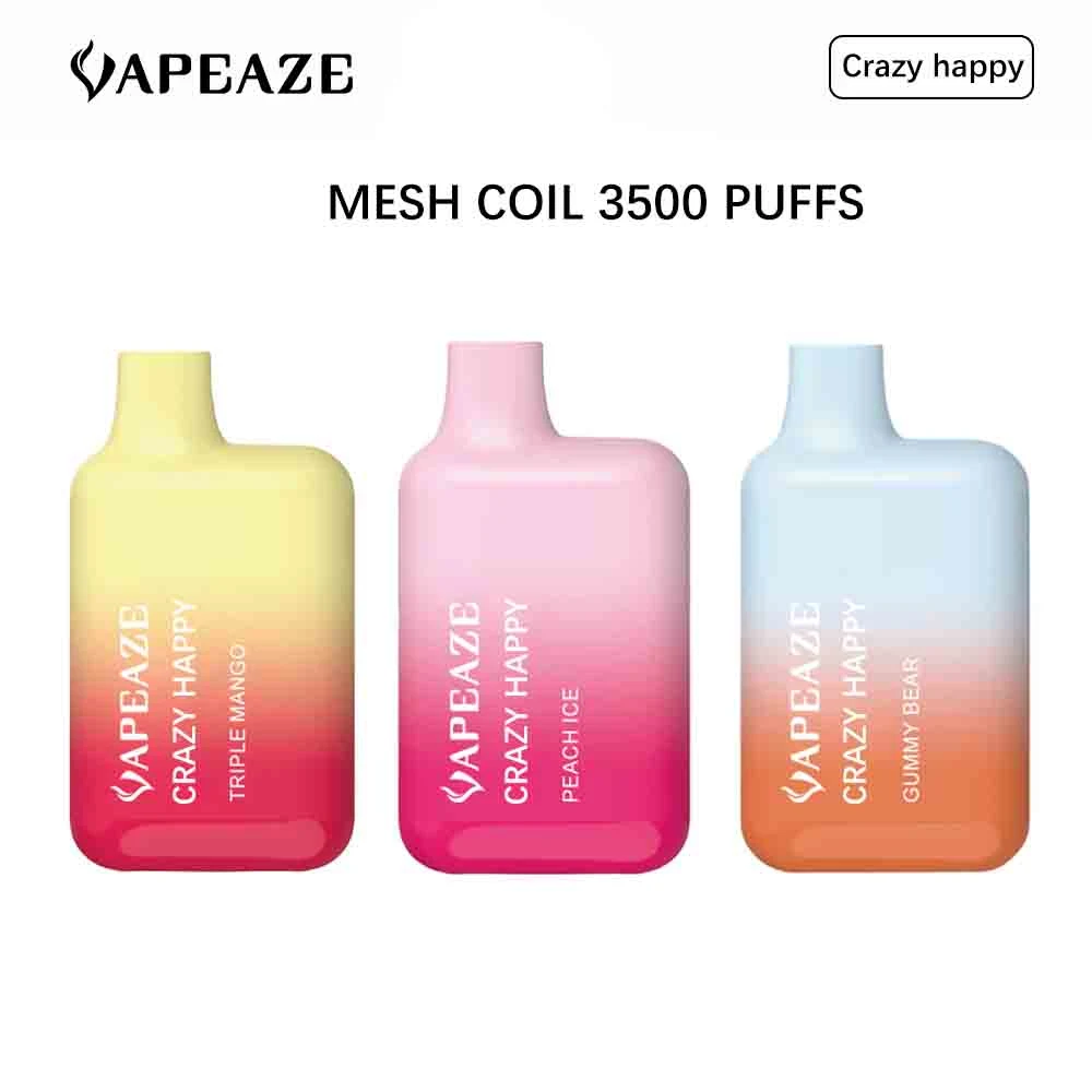 2023 Disposable Vape Pen Original Mesh Coil Crazy Happy Lost M Ary 3500 Puffs Chargeable Vape Pen Mini Electronic Cigarette