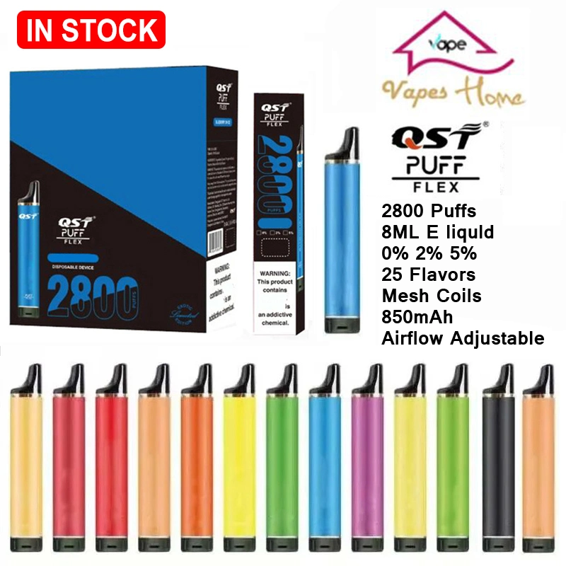 Wholesale Factory Custom Qst Puff Flex 2800 Disposable E-Cigarettes Puffs Wape Vaporizer Hookah Vaper Vaping Randm Electronic Pods Free I Vape Pen Price Vapme