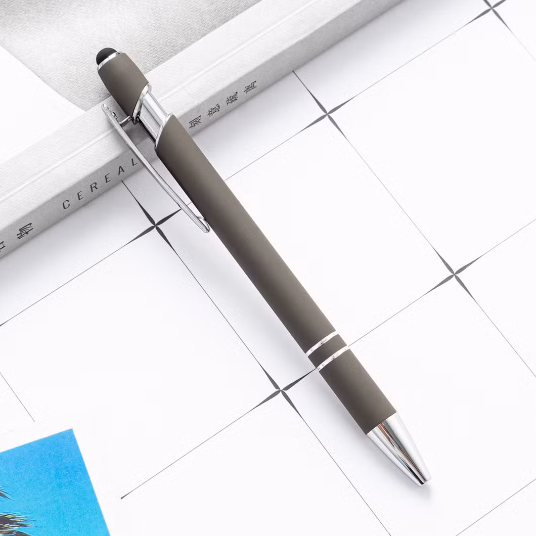 5% off Factory Selling Stylus Customized Logo Value Rubber Paint Ballpoint Pen Multi-Color Optional Laser Engraving Logo