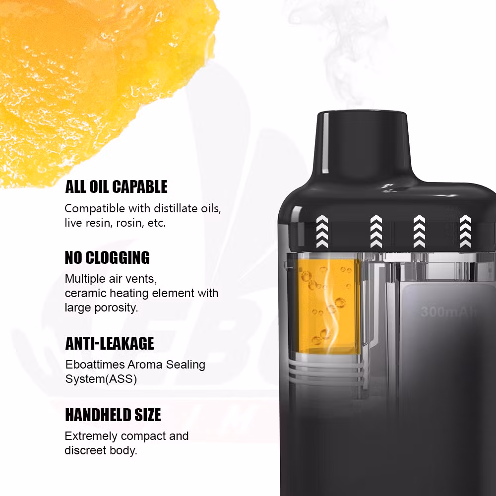 Box Shape Ceramic Coil Disposable Distillate 1g Live Resin Thick Oil Pod Postless Vape Custom Color Disposables