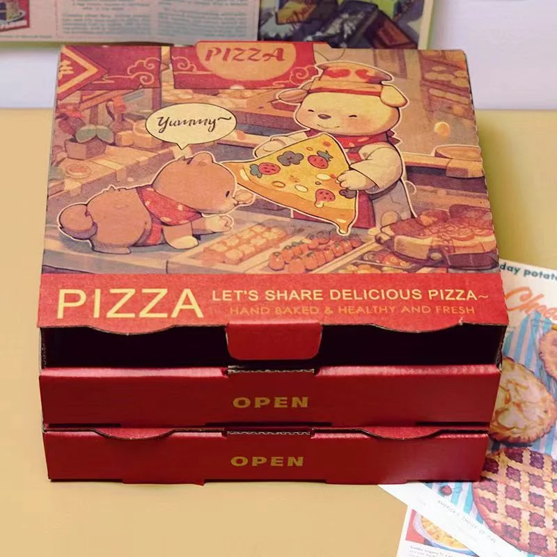 Empty Corrugated Pizza Boxes China Wholesaletakeaway Cardboard Boxes for Pizza Cake Cookies Food Steak Printed Logo Packaging Box