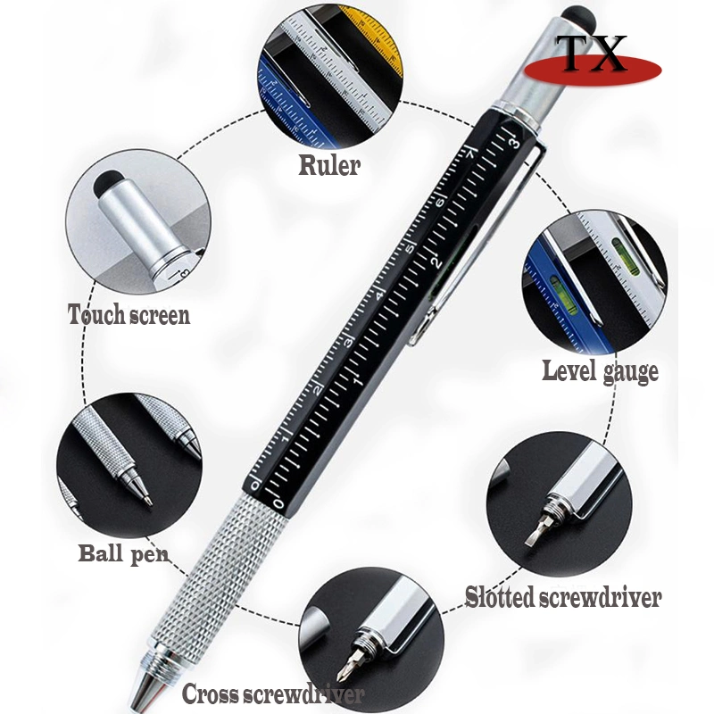 Measuring Ruler, Screwdriver, Tool Level Gauge, Touch Screen Metal Ballpoint Pen