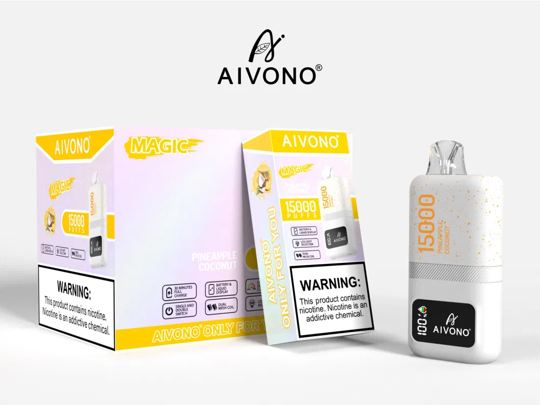 Wholesale Dtl Vaping Style 15000 Puffs Disposable Vape with 2mg Nicotine Inside Aivono 15000 Puffs Crystal Vape