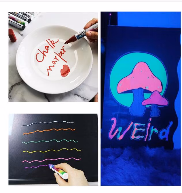 Non-Toxic Water-Based Reversible Tips Window Markers Chalk Pens Liquid Chalk Bright Car Markers