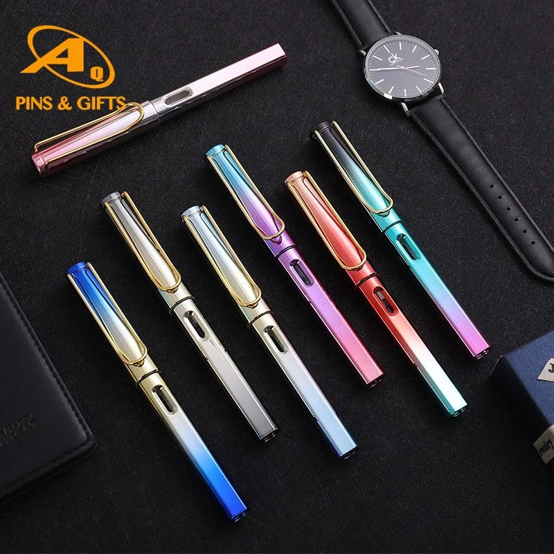 Wholesale Office Sationery Supply 3D Personalized Metal Logo Custom Plastic Wooden Company Promotional Gift Gel Fountain Marker Luxury Fancy Ballpoint Ball Pens