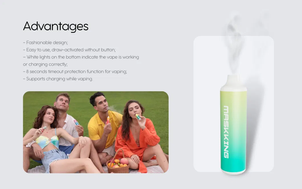 Maskking Aroma Disposable E Cigarettes 6000 Puffs 600mAh Rechargeable Battery 15ml Prefilled Cartridge Pod Vape Pen Vs China Wholesale