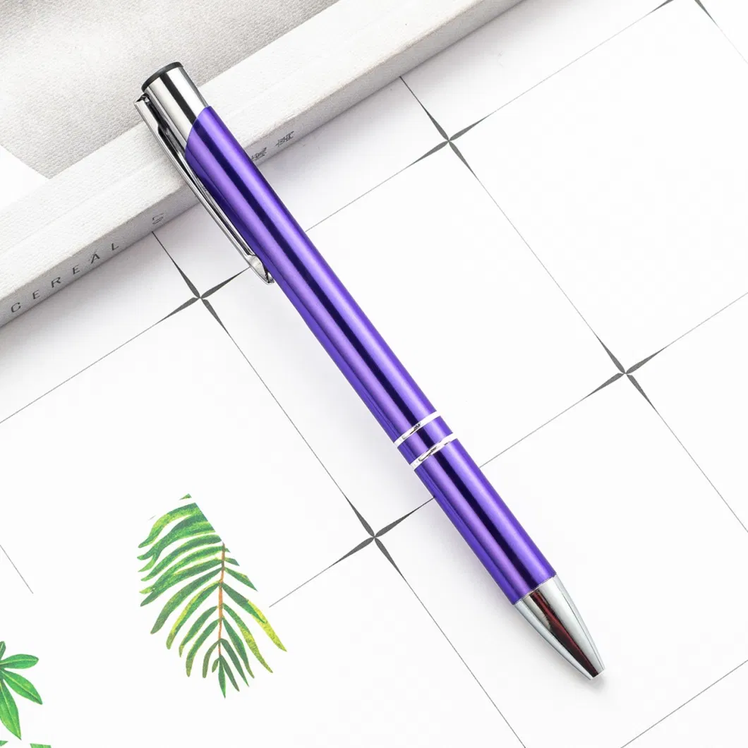 Click Metal Aluminum Ballpoint Pen with Laser Engraving Logo Business Promotion Gift