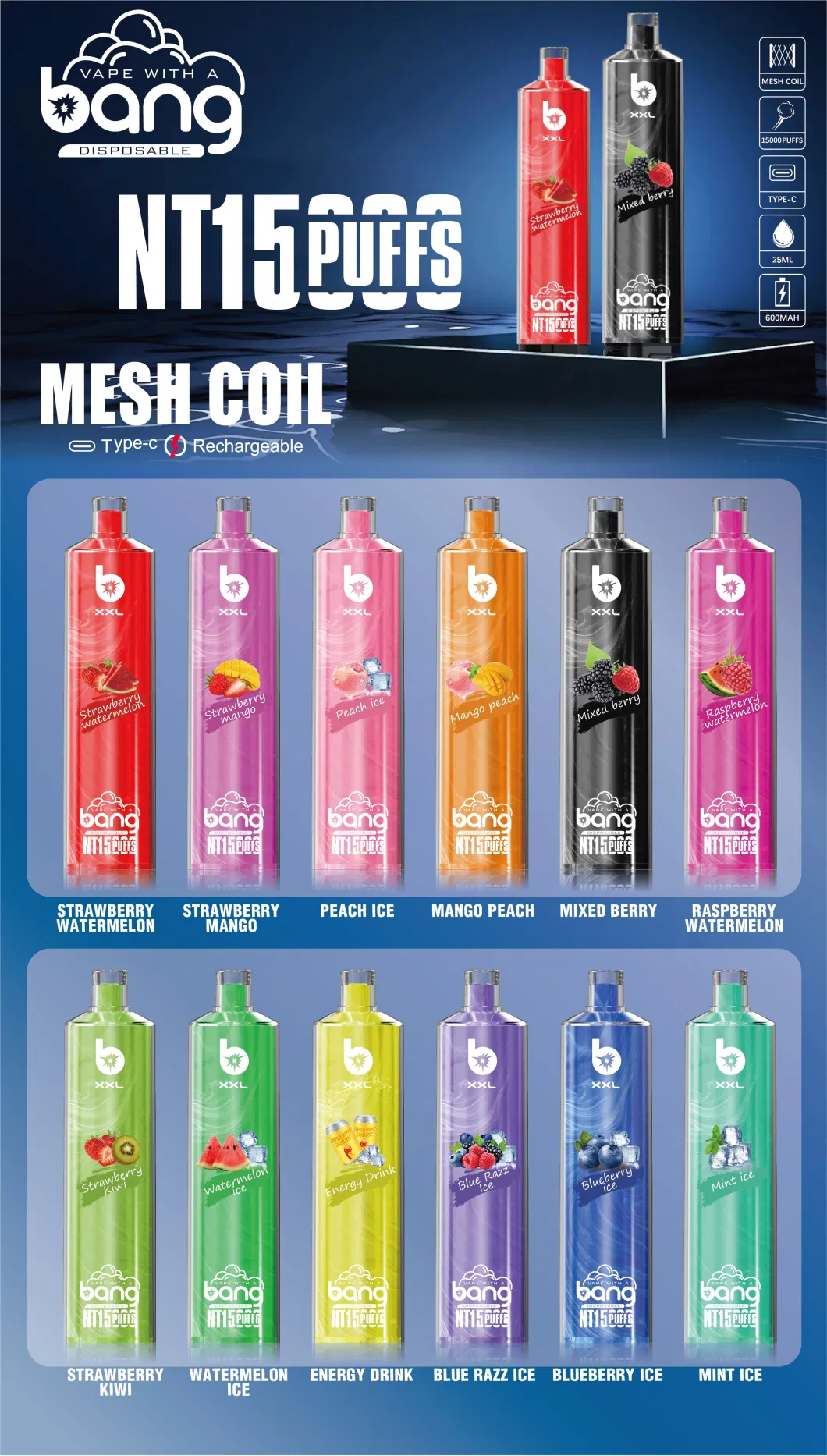 Bang Shisha 15000 Puff Zbood UK Lf Bar High Gts Reusable 5K/6K/7K/8K/9K Vd8500 Uwoo Vaper Disposable Vape