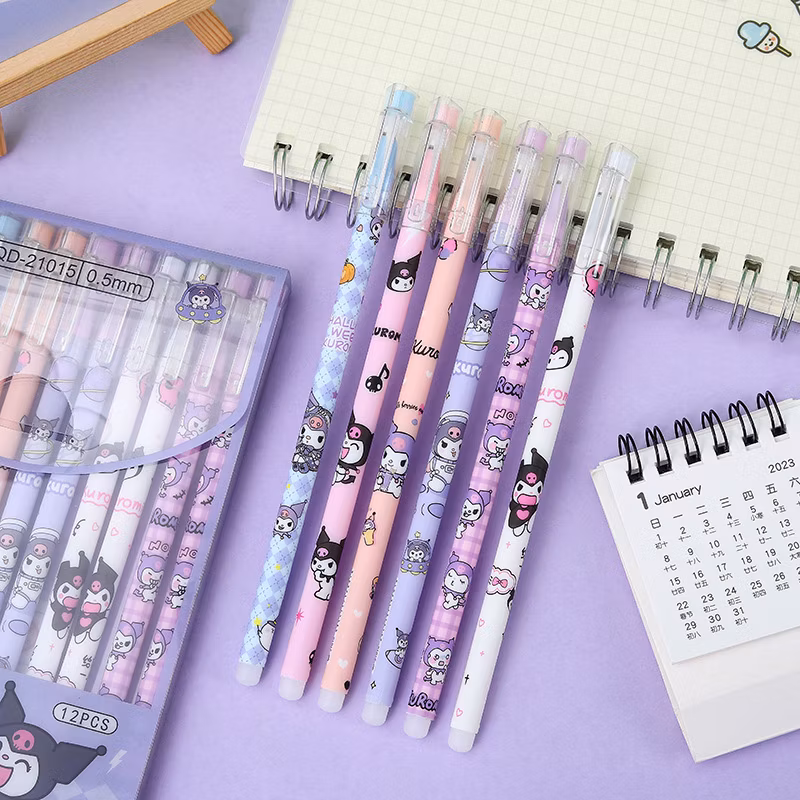 Ruunjoy Sanrio Erasable Neutral Pen Melody Kuromi Cinnamoroll Roller Ball Pen School Supplies Stationery Wholesale
