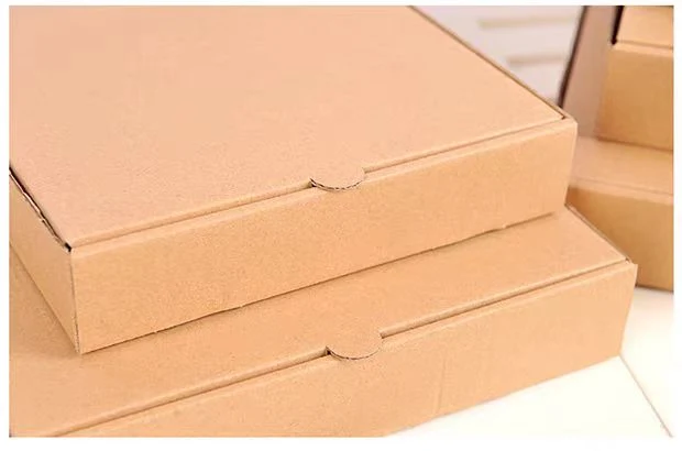 Empty White or Brown Kraft Corrugated Pizza Boxes Takeaway Cardboard Boxes for Pizza Cake Cookies Food Steak