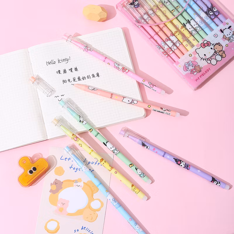 Ruunjoy Sanrio Erasable Neutral Pen Melody Kuromi Cinnamoroll Roller Ball Pen School Supplies Stationery Wholesale