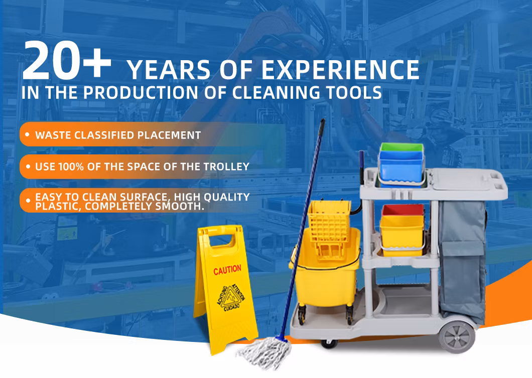 Large Tier Hotel Catering Heavy Duty Kitchen Serving Food Cleaning Service Housekeeping Cleaning Cart Trolly