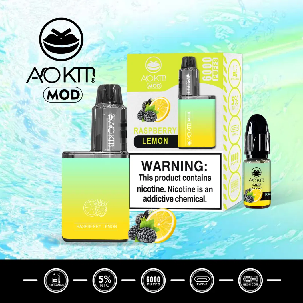 Mini E-Cigarette Hot Sell Factory Aokit Mod 6000 Puff Disposable Vape Pen Wholesale E Cigarette Distributor