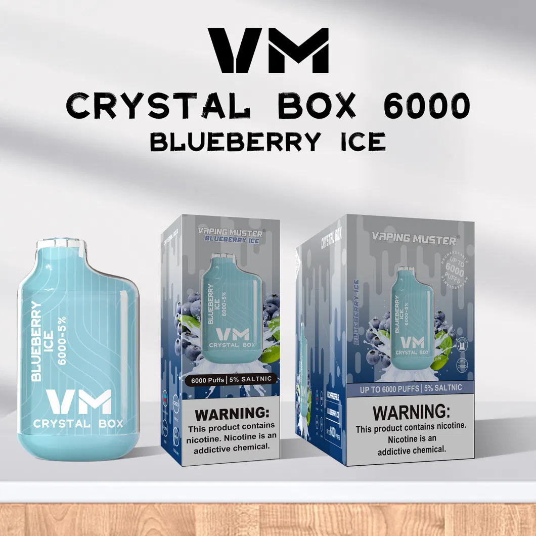 Niimoo Vaping Muster Crystal Box 6000 Puff High Quality Hot Selling Poland Europe UK E Cigarate Wholesale Disposable Vape