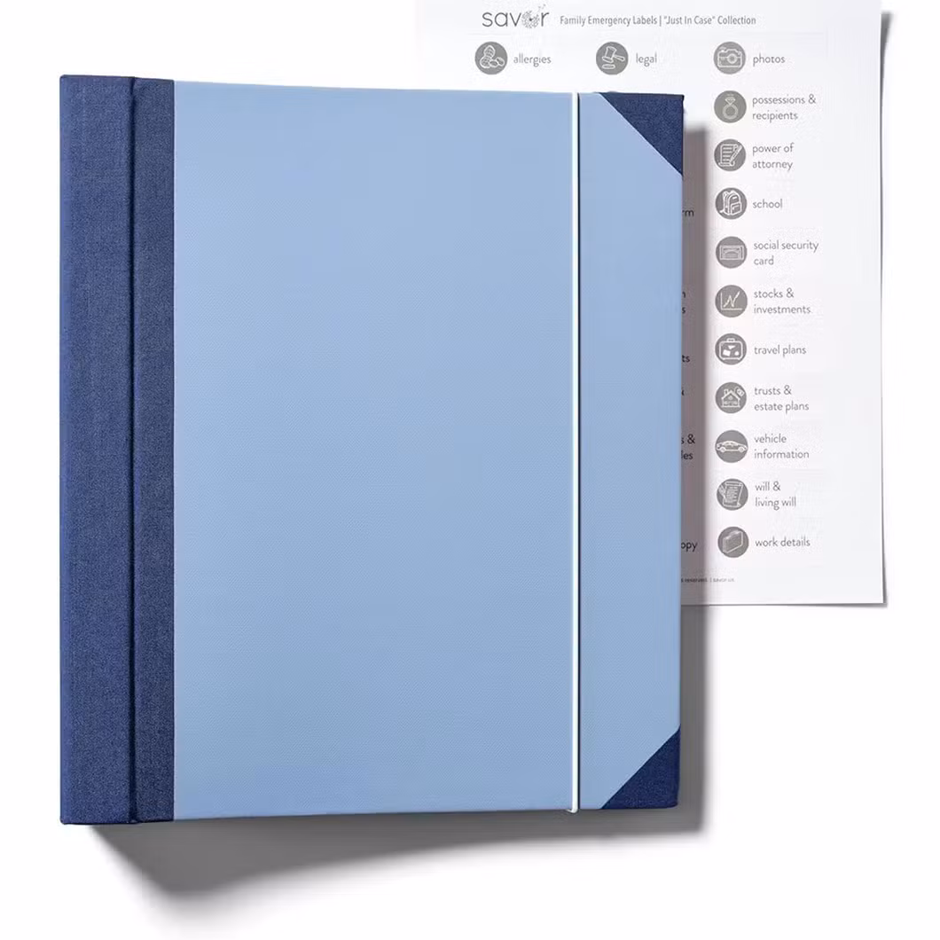 Document Organizer - in Case I Go Missing Binder Labelled Expandable Pockets for A4/Legal Sized Papers &amp; Important Documents
