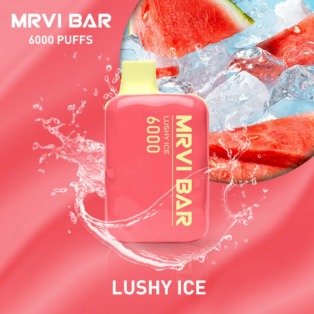 Big Vaping Mrvi Bar 6000 Puffs Prefilled Cartridge Thick Oil Tank Rechargeable E Cigarette Vape Pen Disposable Pod