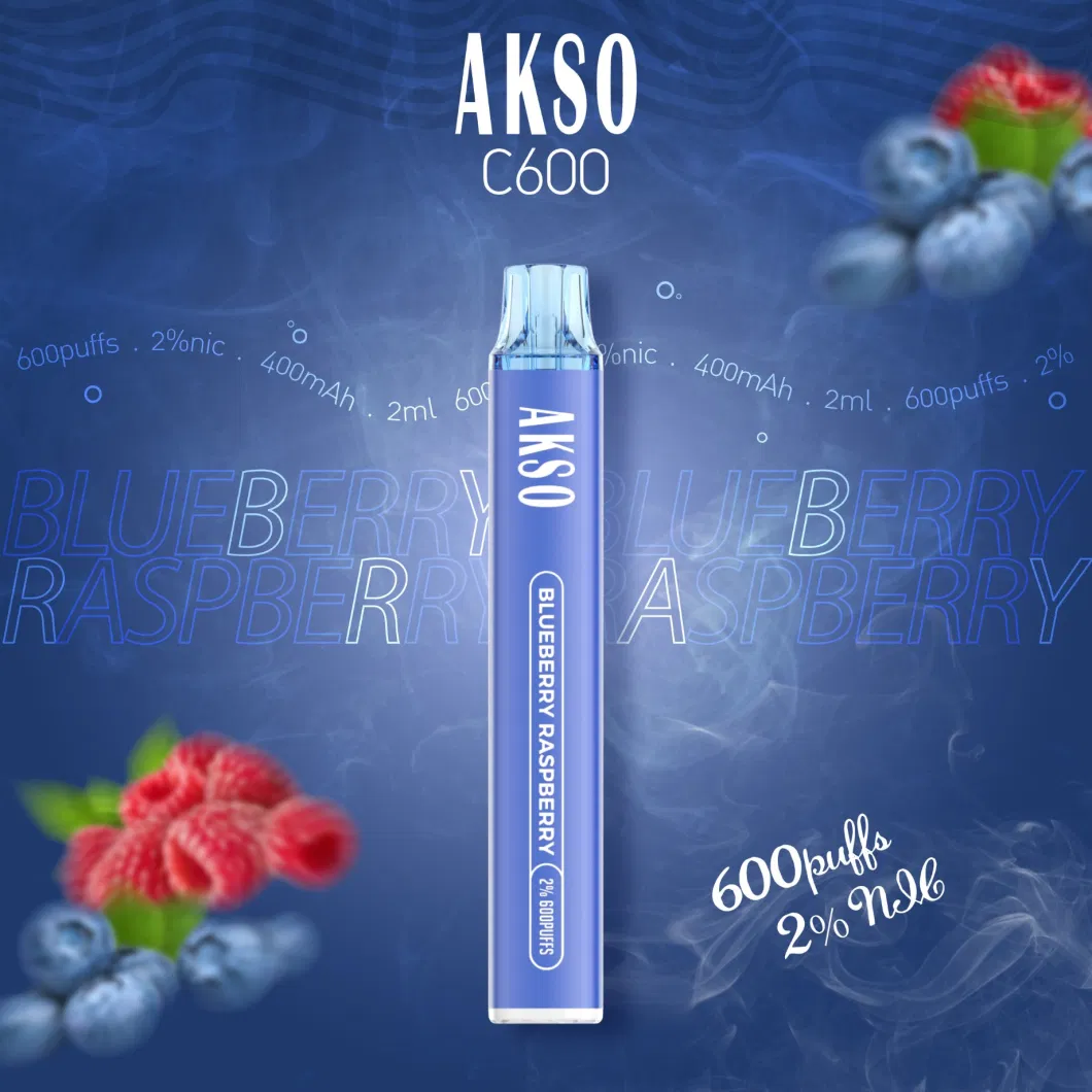 UK Germany Top Best Selling Akso 600 Puffs 2ml E Cigarettes 2% Nicotine Wholesale I Vape Disposable Vape