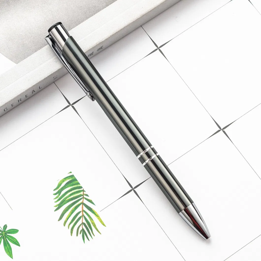 Click Metal Aluminum Ballpoint Pen with Laser Engraving Logo Business Promotion Gift