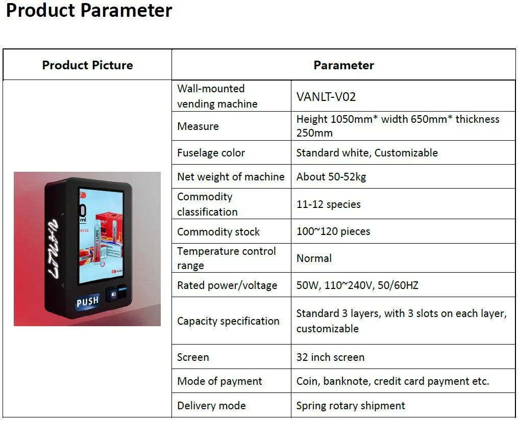 Manufacturer Price Vaping Small Wall Mount Electronic E Cigarette Vape Vending Machine with Age Verification