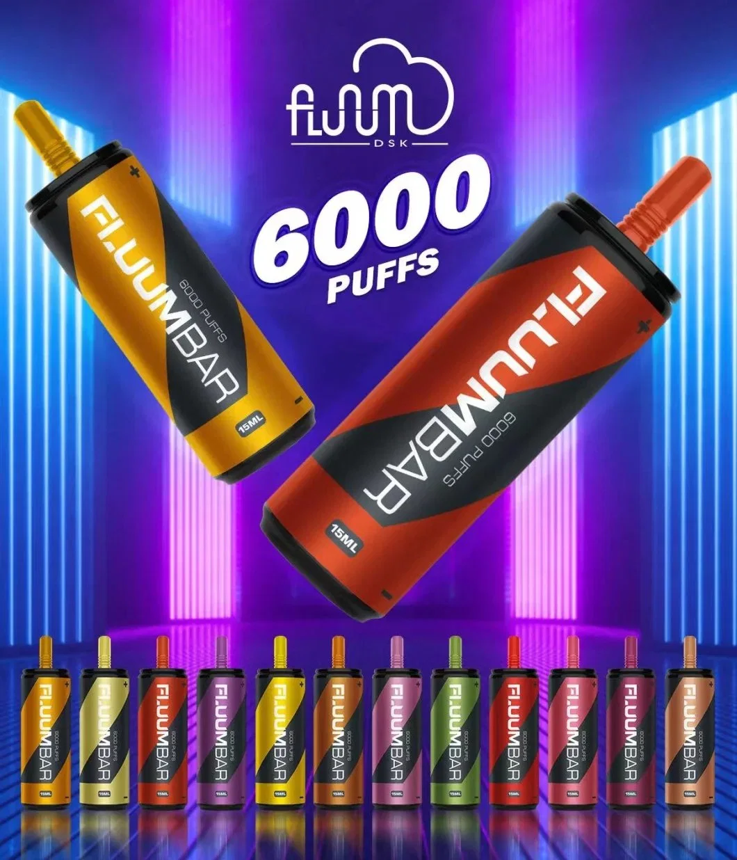 USA Best Seller Disposable Fluum 6000puffs 15ml 650mAh Mesh Coil Vaporizer