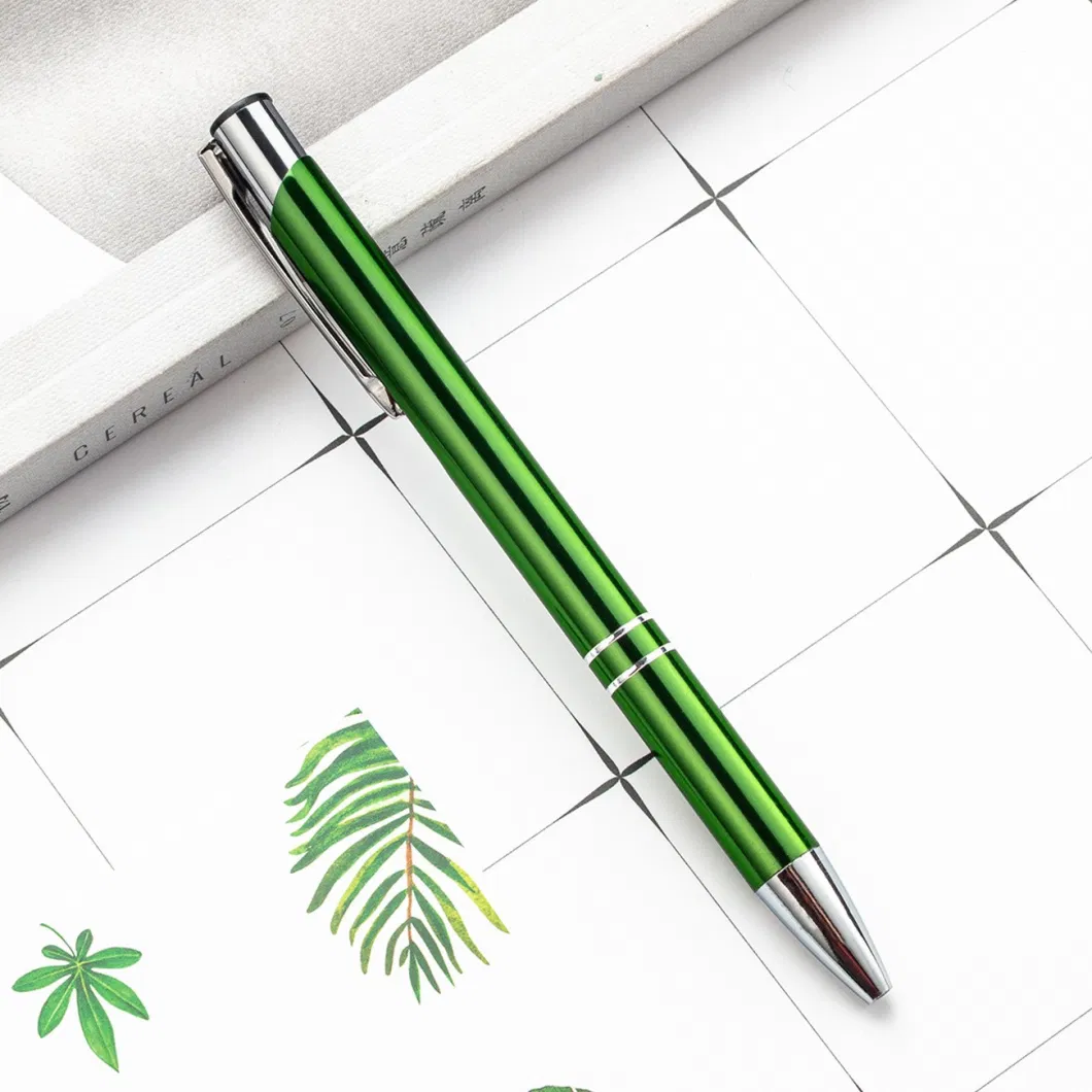 Click Metal Aluminum Ballpoint Pen with Laser Engraving Logo Business Promotion Gift