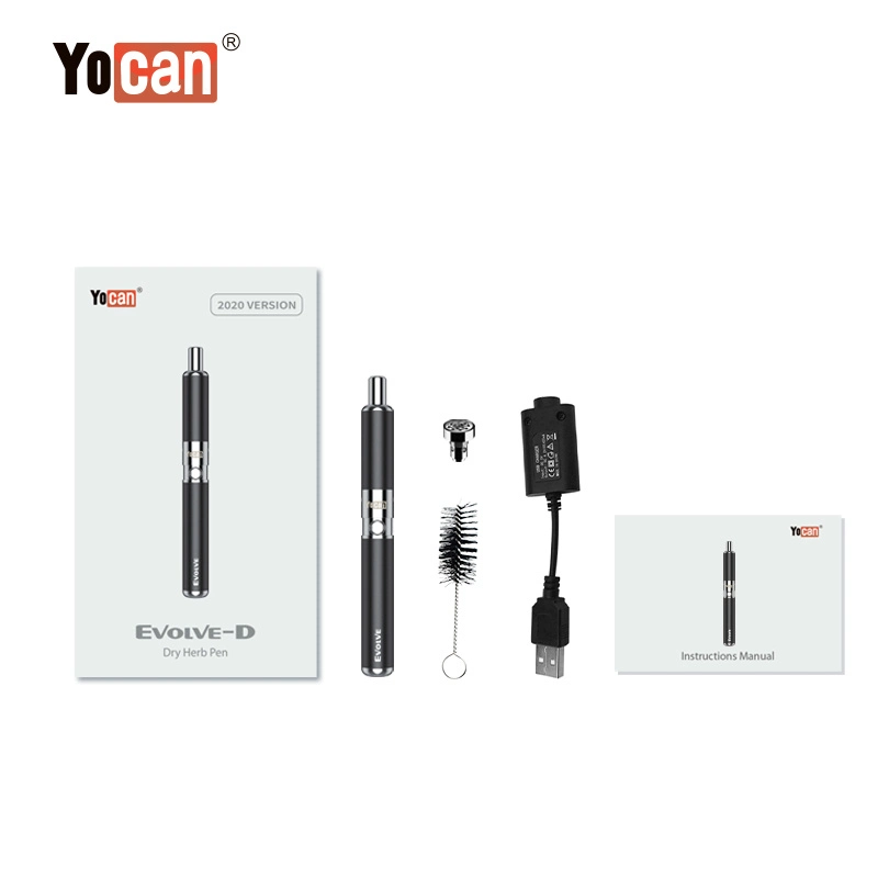 Yocan Evolve-D E Cigarette Kit Dry Herb Vaporizers Dual Coil 1100mAh Vape Pen Kits Herbal Vaporizer 100% Authentic