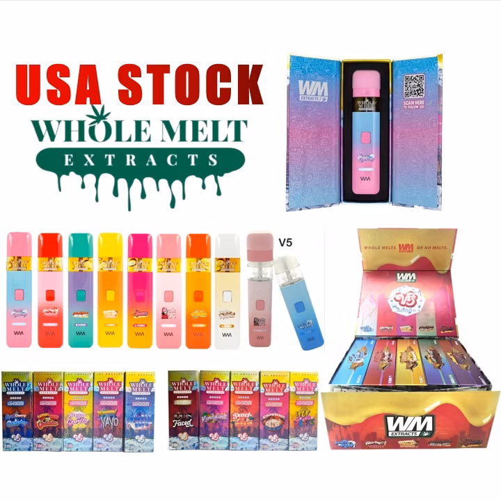 USA Stock Wholemelt V5 Vape Cartridges Carts Ecig Empty Tank Rechargeable Disposable Vape Pen Prefilled Vape Carts