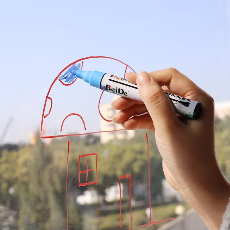 Non-Toxic Water-Based Reversible Tips Window Markers Chalk Pens Liquid Chalk Bright Car Markers