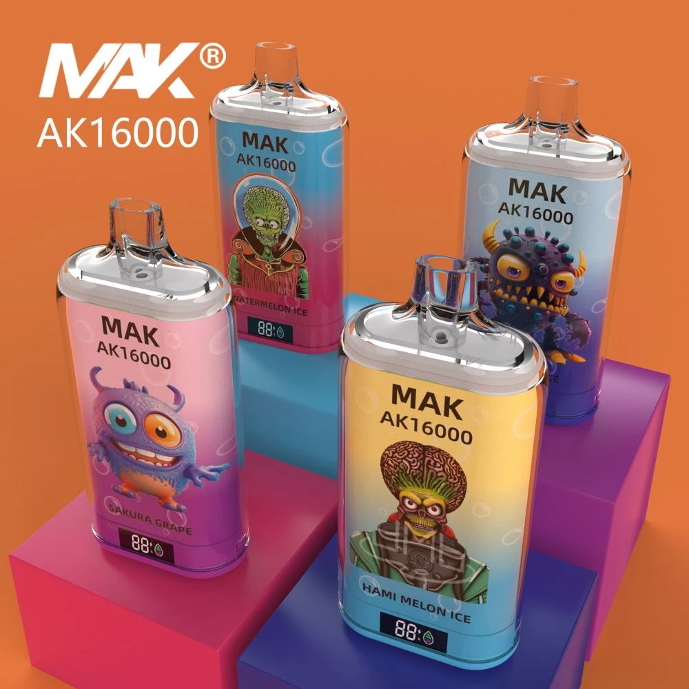 China Disposable Vape Wholesale Mak Ak5000 8000 9000 10000 13000 Puffs 20ml 0% 2% 5% Nicotine Hot Sale Rechargeable LED Display Screen Vapes