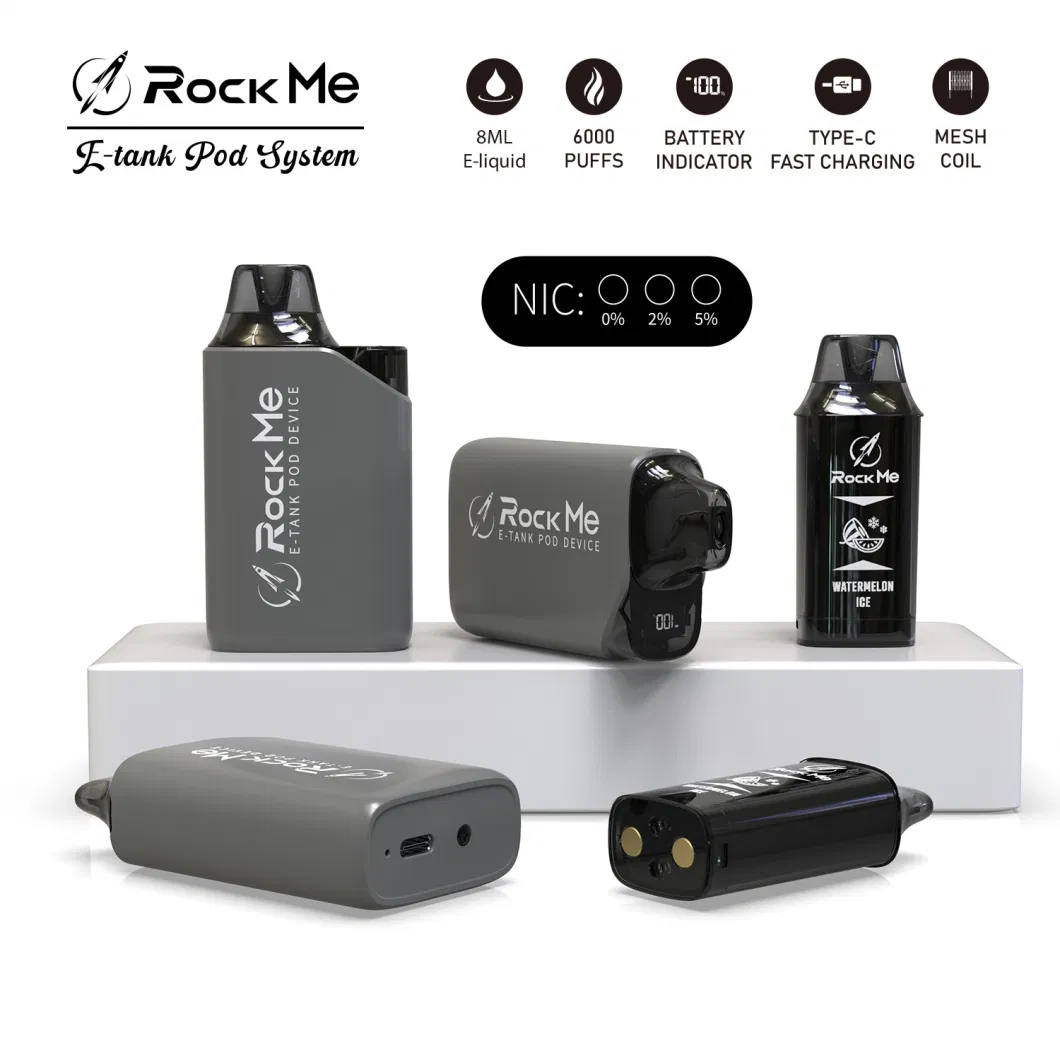 High Quality Atomizer Rock Me E-Tank Device Pod System 600mAh Battery Rechargeable Vaporizer