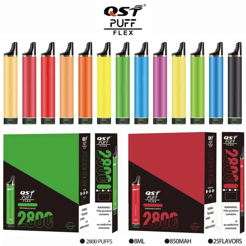 Wholesale Factory Custom Qst Puff Flex 2800 Disposable E-Cigarettes Puffs Wape Vaporizer Hookah Vaper Vaping Randm Electronic Pods Free I Vape Pen Price Vapme