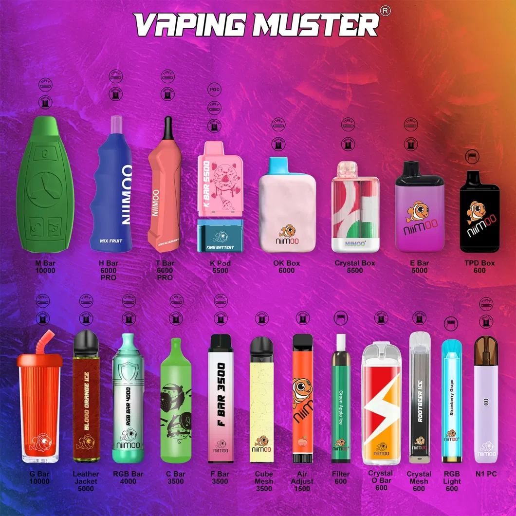 Vaping Muster Wholesale Disposable I Vape Pen Wa Box 6000 Puff 2% E Cigarette Disposable Vape Pen