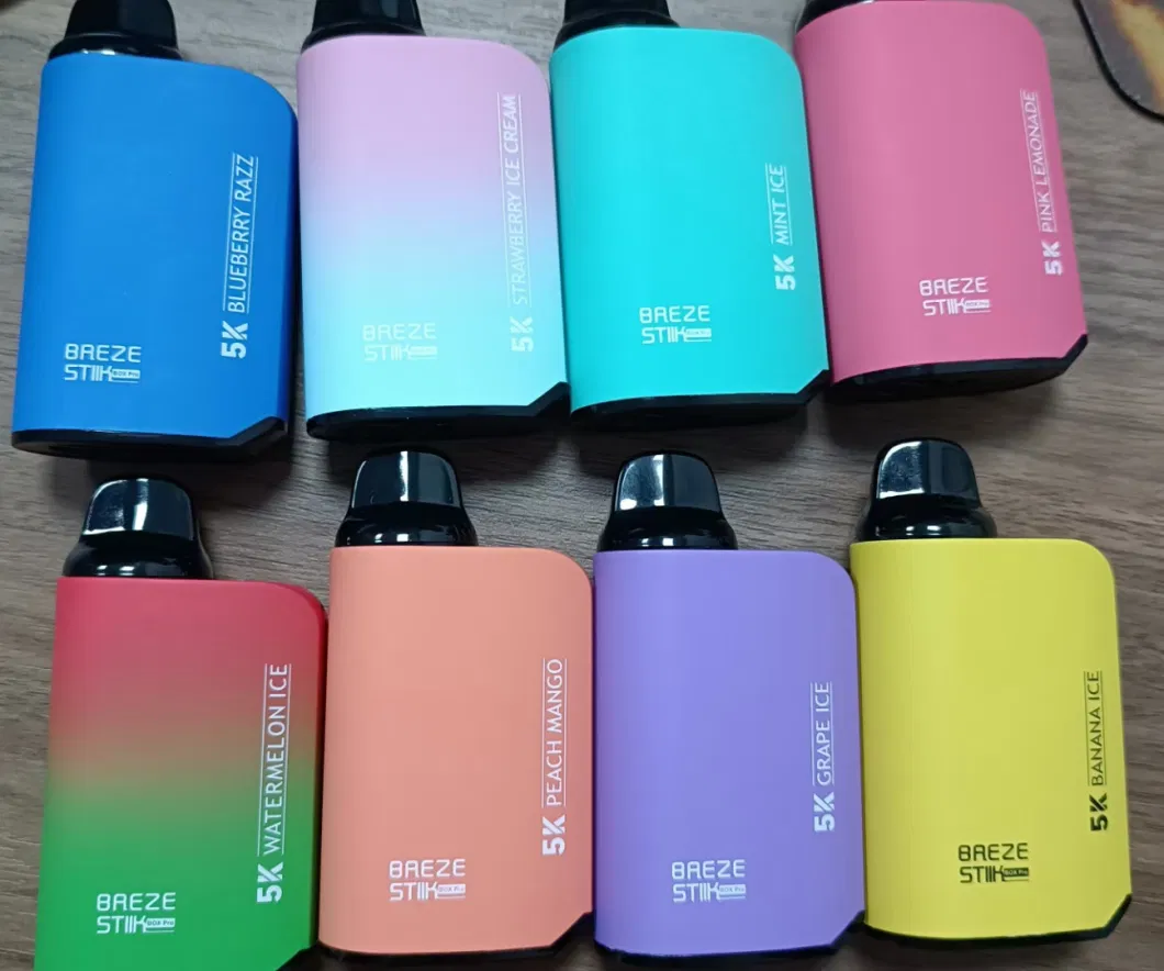 Hot Sale Breze Stiik Box PRO 5000 Puffs 12ml Prefilled Rechargeable E-Cigarette Pen Disposable Vape Pen 5K Puffbar Vaper Puffbar Ecigs Support Ship to Israel