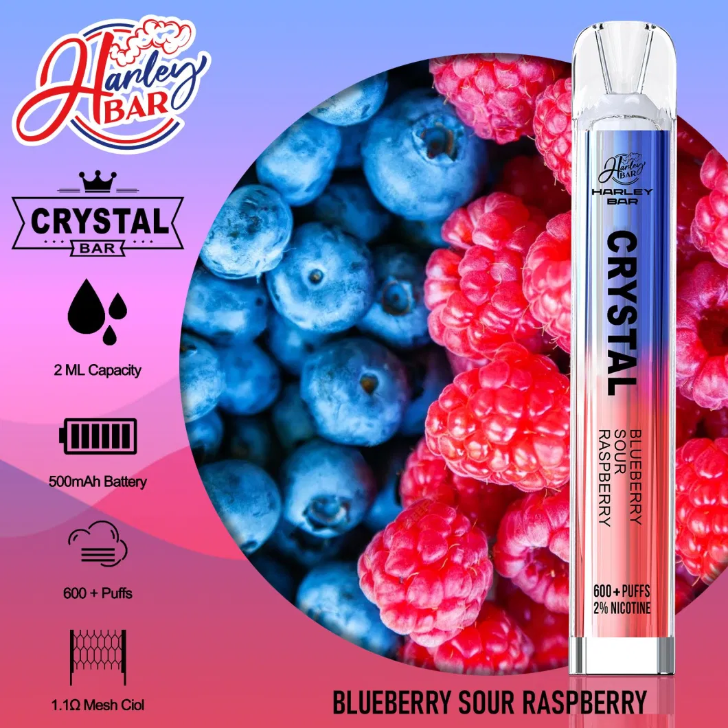 Shenzhen Vape Distributor Stock Harleybar Crystal 600 Puff Disposable Elf Pod Bar