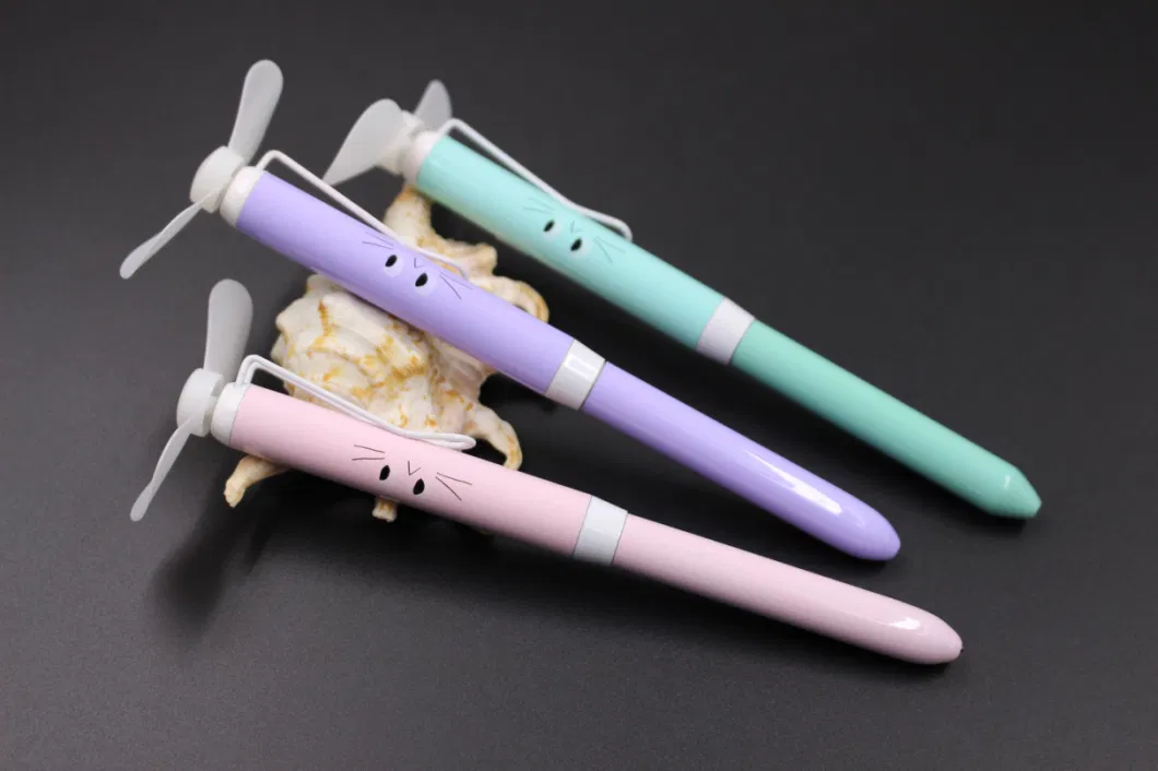 Newest Mini Fan with Metal Ballpoint Pen Multi-Function Electronic Pen Fashion Fan Pen Ball Pens